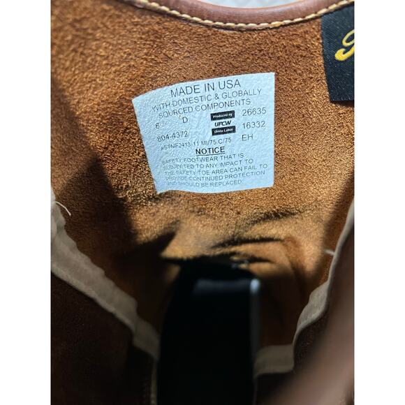 Thorogood USA Made Safety Toe Wellington Work Boots Mens 8D EH Brown main image 8